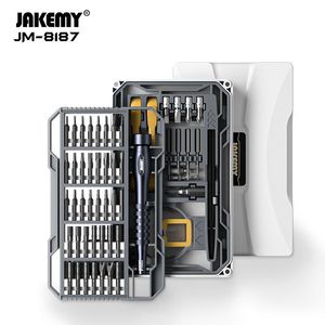 Schroevendraaier Jakemy JM8187 83 in 1精密磁気ドライバーセットアルミニウム合金ハンドル電話PC修理ツール用CRVビットドライバー
