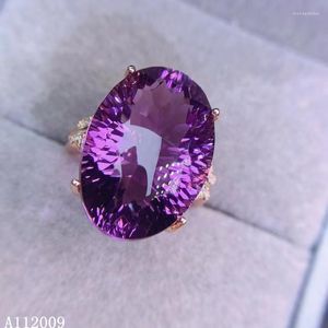 Кластерные кольца kjjeaxcmy fine jewelry 925 Стерлинговое серебро Инкрустировано натуральное аметистовое кольцо