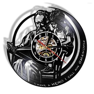 Orologi da parete I Have A Hero Call Him Grandpa Record Clock Housewarming Decor Sweet Family Gift For Grandfather Hanging Watch