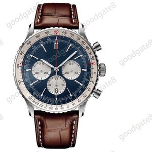 Mens designer watches 50mm navitimer watch full function lady blue black B01 leather strap chronograph wristwatches luminous xb010 C23