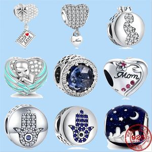 925 Acessórios de miçangas de charme FIT PANDORA CHARMS GEST MOM MOM MOM BABY AMO PALM NAN ZIRCONIA