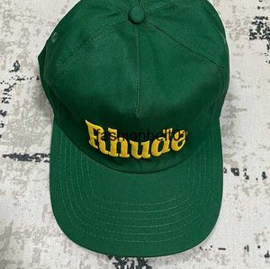 Män Kvinnor Casual Gula skum bokstäver Rhude Baseball Cap Outdoor Hat Justerbar