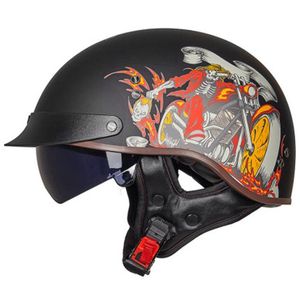 Motorcycle Helmets Retro Vintage Chopper Helmet Open Face Scooter Biker Motorbike Racing Cafe Racer Casco Enduro