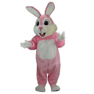 Costume della mascotte del coniglio rosa delle prestazioni Vestito da festival di carnevale di alta qualità Vestito da vestito da pubblicità esterna unisex di Natale di Halloween