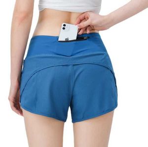 Kvinnors sport shorts avslappnad fitness heta heta yogalaggings korta byxor för kvinna flicka träning gym som kör sportkläder med blixtlås avancerad design 60ess