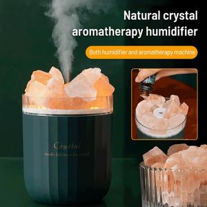 Humidifiers Wireless Crystal Aromatherapy Humidifier Portable USB Ultrasonic Mist Maker Fogger Air Humidificador with Atmosphere Lamp Home