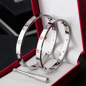 Luxuriöse klassische Schraubendreher-Liebesarmbänder, modisches Unisex-Manschettenarmband, 316L-Edelstahl, plattiert, 18 Karat Gold, Schmuck, Valentinstagsgeschenk, Designer-Schmuck-Armreif