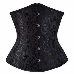 Women's Shapers Women Gothic Sexy Satin Underbust Corset Bustier Waist Cincher Slimming Body Shaper Corselete Lingerie Plus Size Party Clubwear 230515