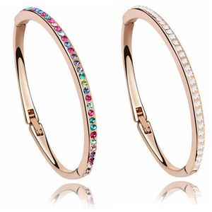 Austriackie kryształowe bransoletki bransoletki marka mody urok mankiety bransoletki dla kobiet wysokiej jakości biżuteria 18K Rose Gold Stated 6060246L