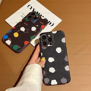 Luxury Polka Dot Phone Case Designer Phonecase for IPhone 14 Pro Max 14plus 11 12 13 Pro Max Case Electroplated Leather Mobile Phones Cover 2023