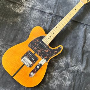 Custom TL electric guitar cream Tiger veneer body Maple neck free shiping