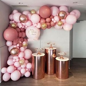 Party Decoration 3pcs/set)Clear Acrylic Round Mental Rose Gold Plinth Wedding Display Stand Baby Shower Decor Sunyudao409