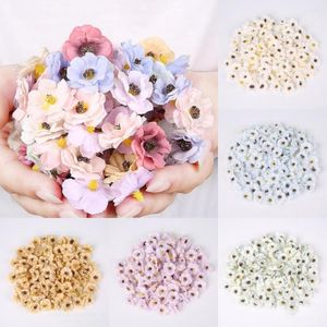 Decorative Flowers 50Pcs Sunflower Daisy Artificial For Wedding Party Wreath Christmas Crafts Fake Flower