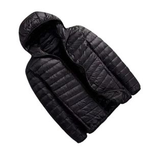 Jackets masculinos Autumn Winter Light Down Jacket Capuz Capacito curto grande Ultra-fino juventude