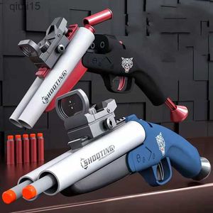 Gun Toys Double Barrel Shotgun Shell Eject Toy Gun Suit For Nerf Bullet Soft Bullet Gun Foam Darts Blaster Shotgun With Shell Cases T230515