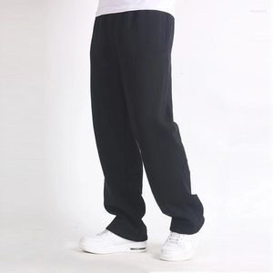 Męskie spodnie męskie spodnie męskie spodnie Solidny kolor luźne rozciągające bawełniane spodnie dresowe