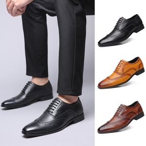 Herren-Kleidschuhe, Leder, formelle Hochzeit, Party-Schuhe für Herren, Retro-Brogue-Schuhe, Luxus-Marken-Herren-Oxfords