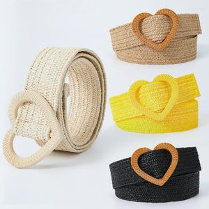 Belts Heart Buckle Women's Belt Fashion Design Trendy Beach Dress Clothing Accessories Gothic Bohemian Elastic Wide Waistband Girdle