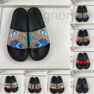 Slippers designer stor storlek 36-48 för män kvinnor pantoufle blommig varg tiger broderi platt glider sommar utomhus hus strandskor skivor skjutreglage znyf