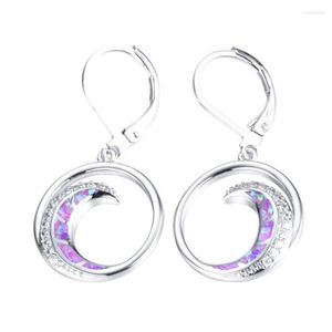 Dangle Earrings FYSL Silver Plated Crescent Moon With Many Colors Opalite Opal For Women Jewelry