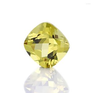 Loose Gemstones High Quality Cushion Cut Yellow Color Lab Grown Sapphire Synthetic Gemstone