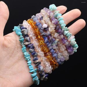 Strand Natural Stone Irregular Gravel Multi Color Bracelet Handmade Stretch Crystal Charm Jewelry With Elastic Rope Gift for Women 19cm