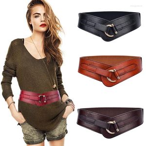 Belts Women Leather Dress Belt Wide Elastic Waist 2023 Designer Ladies Female Stretch Waistbands Cummerbund Corset Cinch