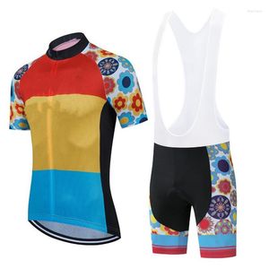 Racing Sets Men's Short Sleeve Cycle Suits Quick Dry Bicycle MTB Uniform Bike Clothing Fashion Cycling Jerseys With 20D Bib Shorts