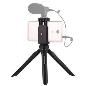 Tripods PULUZ Pocket Mini Plastic Tripod Mount With Phone Clamp For Smartphones