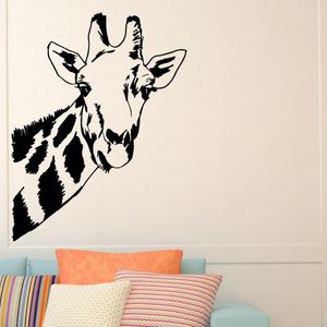 Adesivi murali Safari Jungle Theme Home Decor Giraffe Head Decal Wild Animals Art Sticker Zoo Park Poster