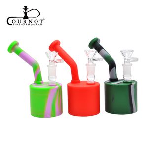 Nuovo stile vendita calda popolare bong in silicone da 2,56 pollici rotonda gomma bong tubo dell'acqua fumo tubo dell'acqua accessori per fumatori all'ingrosso