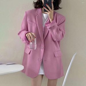 Kvinnors kostymer 2023 Spring Fall Blazer Mujer Office damer Kvinnliga jacka Chic Elegant koreansk mode långärmad lös päls