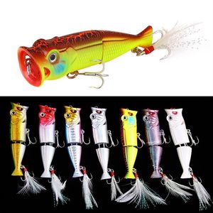 7st Lot 8cm 11 1g Popper Lure Set Bionic Fishing Lure Lot Bass Pike Hard Bait Treble Hook Topwater Fishing Popper Swimbait229p