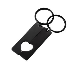 2023 New Mirror Polish Stainless Steel 10 Pairs Love Heart Keychain For Couples Friendship Women Men Key Ring Jewelry Gift