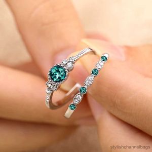 Кольца Band Rings Luxury Green Blue Stone Crying Ring