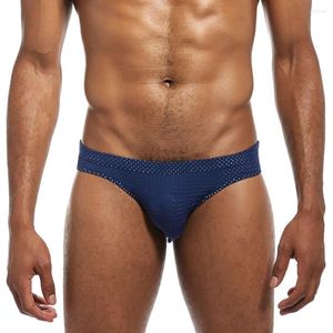 Underpants Arrival Men's Solid Mesh Silk Briefs Polyester Breathable Comfortable Selling Bodysuit Sexy Underwear Boy