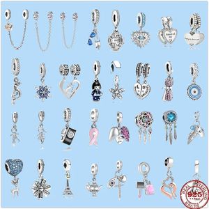 925 charm beads accessories fit pandora charms jewelry Dangle Charm Women Beads High Quality Jewelry Gift Wholesale New Heart Family Safety Chian