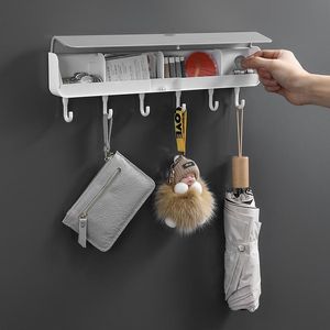 Appendiabiti a gancio Scaffale portaoggetti a parete Organizer per chiavi con gancio Scaffale senza punzonatura Contenitore per porta da parete per bagno da cucina per la casa