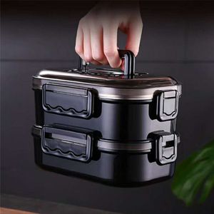 Bento Boxes Stainless Steel Lunch Box Portable Business Simple Compartment Bento Box Kitchen Leakproof Food Containers for Men Fitness Meal 230515