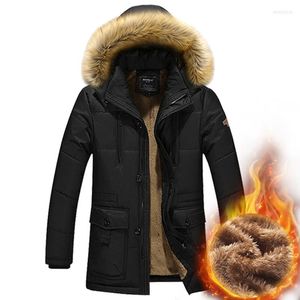 Erkekler Down 2023 Kış Ceketleri Kalın Sıcak Artı Boyut 5xl Rahat Ekle Yün Kapüşonlu Kürk Yaka Ekle Parkas Düğmelerle Moda Gözleri