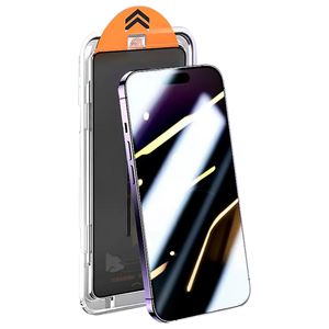 Anti Peek Quict Fit Tememered Glass Screen Protector for iPhone 14 13 12 11 Pro Max Xr XS XS Phone Privacy Film Free free install applicator