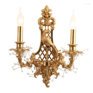 Lâmpada de parede Brass E14 AC Sala de estar Lamparas de Appliques Murale Luminaire D34cm H40cm LIGHS