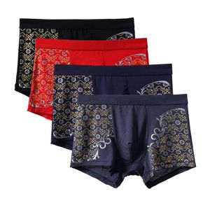 Underpants 4Pcs/lot Male Underpants Men Underwear Boxers Fashion print High Quality Modal large size Boxers Men Boxer Homme Boxershorts 230515