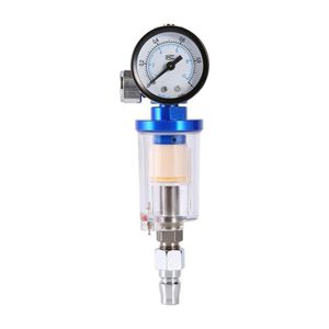 Mini Air Pressure Regulator Aluminum Alloy Spray Gun Pressure Gauge Regulator In-Line Water Trap Filter Pneumatic Tools