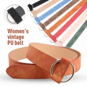 Cintos Mulheres moda Retro PU PU Belt Lady Dress Sweater Casaco decorativo redondo fivela da faixa