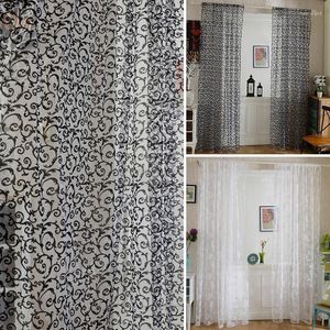 Kurtyna moda 100 cm x 200 cm Woons Flower Windows Winnety drzwi Pokój Pokój Podział Sheer Drape Scalfs