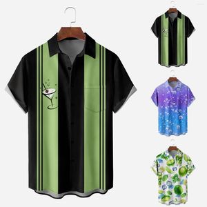 Camisas casuais masculinas de manga comprida Flor de poliéster Camisa curta de mangas curta no estilo de praia masculina Relaxed Large para homens macacões de Natal