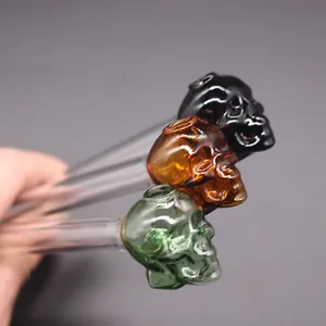 Skull Glass Oil Burner Water Smoking Pipes Pyrex Bubbler Bowl Hookahs Thick Colorful Bongs