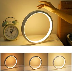 Bordslampor LED -sovrumsskrivbord USB -knapp Stepless/Touch Dimning Night Light för sängen vardagsrumslampa Läsning 15/20 cm