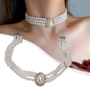 Chains Multi-Layer Choker Necklaces With Luxurious Imitation Pearls Elegant Jewelry For Friend Family Neighbors Gift